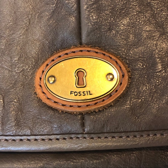 Fossil dark grey leather messenger bag - Picture 9 of 9